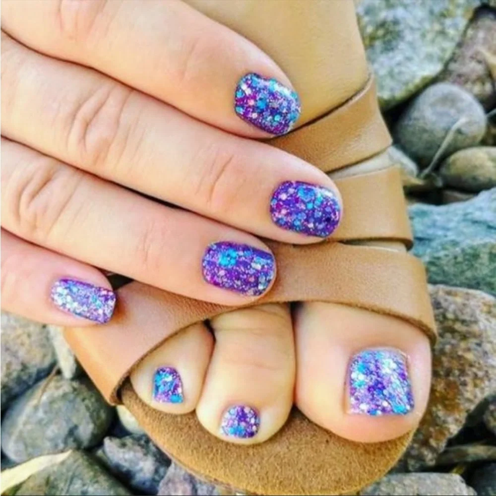 *Retired* Color Street: Mardi Gras | Blue Purple Teal Silver Glitter Party - Picture 11 of 15